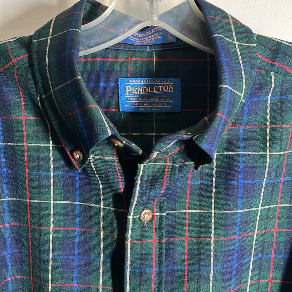 Pendleton Sir Pendleton Button Down Sz Large Wool… - image 4